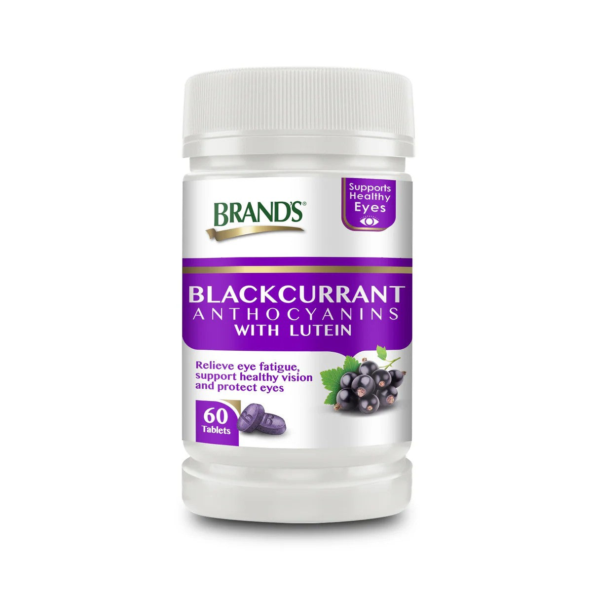BRAND'S® Blackcurrant Anthocyanins with Lutein 60 Tablets (FOC)